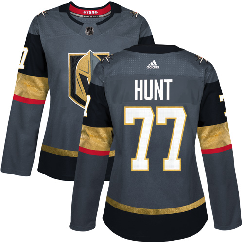 Adidas Golden Knights #77 Brad Hunt Grey Home Authentic Women's Stitched NHL Jersey